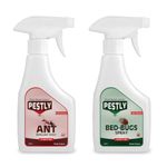 Pestly Ant & Bed Bug Spray – 250 ml Each (Pack of 2) | Herbal Ant Spray & Bed Bug Repellent | Natural, Plant-Based Indoor Pest Control for Home & Kitchen