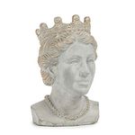 Abbott Collection Large Queen Head Planter, cement, Grey/Gold