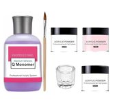 kreni Acrylic Nail Extension Kit, Acrylic Powder x3, Monomer, Dappen Glass & Carving Pen (6 Items in the set) Nail Art Kit
