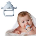 KESI ORNAMENTS Baby Teething Toys for 0-6 6-12 Months, Never Drop Infant Teether Teething Mitten Toys for 3 6 9 12 Months, Newborn Soothing Teething Toy Gifts for 1 One Year Old Baby Boys Girls(Blue)