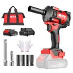 MPT Cordless Impact Wrench, 1/2 Inch Brushless Power Impact Gun Max Torque 280 Ft-lb (380N.m) with 1pc 2.0Ah Li-ion Batteries & 1 Hour Fast Charger,Power Impact Wrench