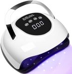 220W UV Nail Lamp Professional Gel Nail Lamp LED Nail Dryer for Gel Nails with 4 Timers Touch Screen Automatic Sensor Portable Handle Ideal for Home Salon