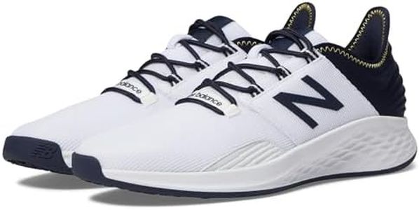 New Balance Men's Fresh Foam ROAV Golf Shoe, White/Navy, 10