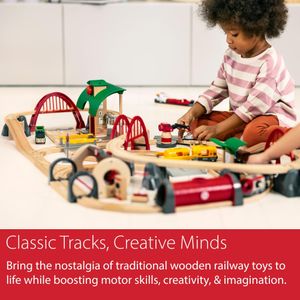 BRIO World Deluxe Wooden Train Set – 87-Piece Railway Toy