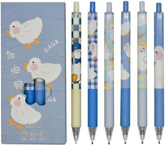 Maydahui 12PCS Duck Rollerball Gel Pens Cute Kawaii Pen Retractable Printing Animal Pens Black Ink for School Party Office