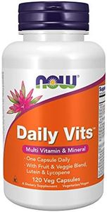 NOW Foods Supplements, Daily Vits™ with Fruit & Veggie Blend, Lutein and Lycopene, 120 Veg Capsules