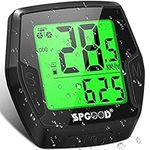 SPGOOD Bike Computer Wireless 21 Functions Waterproof with Backlit Display,Automatic Start/Stop & Automatic Storage Bike Speedometer,Black Bicycle Computer (BICYCLE-COMPUTER)