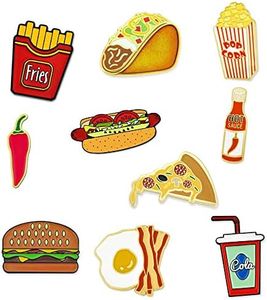 PinMart Food Enamel Lapel Pin, 10pc Pin Set, Metal, no gemstone