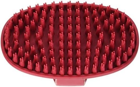 Le Salon Essentials Rubber Grooming Brush with Loop Handle, Red