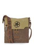 The House of tara Sturdy Cotton Canvas Messenger Bags for Men and Women | With two Magnetic Snap Buttons Flap Closure, Adjustable Body Strap & Multiutility Lobster Hook (Brown Beige)