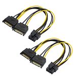 Sata Power Cable YACSEJAO 2Pack 8 Pin to 15 pin SATA Power Connector Supply Adapter Cable for Computer Video Card Power