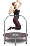 KENSONE 40" Rebounder Trampoline for Adults with Bungee, 450LBS Quiet Mini Exercise Trampoline with Adjustable U-Shaped Foam Handle Bar, Fitness Trampoline for Indoor/Garden/Gym Workout