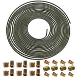 3/16" Brake Pipe Kit 10m(32.5 Ft), Automotive Replacement Brake Lines with Nuts Fittings & Screw Connectors Copper Plated Hose (10m)