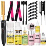 Hot Comb for Wigs and Afro Hair - Professional Hair Straightener With Adjustable Settings, Fast Heating, Anti-Scald, and Auto Shut-Off