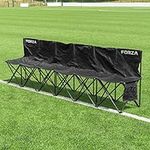 FORZA Portable Aluminium Team Benches - 4 Seat, 6 Seat & 8 Seat Benches Available | Folding Chairs for Substitutes | Subs Bench for Football | Carry Bag Included (6 - Seater Pro, Without Team Shelter)