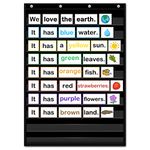 Godery PreK-12 Standard Pocket Chart for Classroom Centers, Wall Words Classroom Pocket Chart, Homeschool Teaching Supplies Black Pocket Chart (Black)