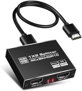 4K@60Hz HDMI Splitter 1 in 2 Out, avedio Links Aluminum HDMI Splitter for Dual Monitors Mirror with Same Image, 1x2 HDMI2.0b Splitter HDCP2.2 compatible with Xbox, PS5, Roku (1 Source onto 2 Displays)