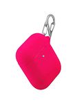 FELONY CASE – Soft Silicone AirPods Case 2 &1 - Neon Pink | Shockproof, 360° Protective Apple Airpods Case Cover with Keychain | Wireless Charging Compatible with Front LED Visible