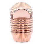 Vibrille Rose Gold Foil Cupcake Liners Standard Muffin Baking Cups, 200-count