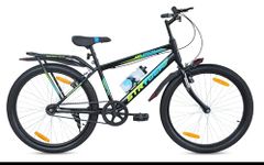 Tata Stryder Neutron Cycle In 24" Wheel Size With Integrated Carrier With Fat Tyres Of 24 * 2.40 In Matt Colour For Age Group 10 To 13 Years, Rigid, Mountain Bike For Unisex, Black