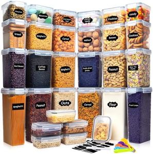 Anshine 30 Pack Airtight Food Storage Containers Set, BPA Free Pantry Storage Containers Kitchen & Cereal Organizer Containers for Food Storage - Labels & Marker