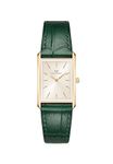 Daniel Wellington Bound Watch, 32x22 Women Wristwatch Green Croc Green Croc Leather Watch Strap, Champagne Sunray Dial with Gold 316L Stainless Steel