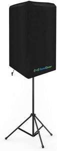 15 Inch PA/DJ Lightweight Powered Speaker Cover Bag in Black for Stand Mounted Speakers - Over the top fit, Water Resistant (not Waterproof), 50 UV Protection - Check Dimensions Before Ordering!