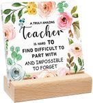 Appreciation Gift,Thank You Gifts for Teacher,Leaving Going Away Gifts for Women,Encouragement Décor for Desk Cubicle Home Office,A Truly Amazing Teacher is Hard To Find Sign