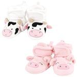 Hudson Baby Unisex-Child Cozy Fleece Booties Winter Accessory Set, Cow Pig, 2T