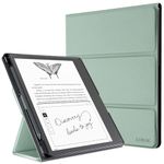 CoBak Tri-fold Case for Kindle Scribe - Premium Folio Leather Cover with Pen Holder, Auto Sleep/Wake, and Stand Feature - Compatible with 10.2 Inch Kindle Scribe (2022 Release), Agave Green