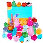 KUUQA 30pcs Glitter Squishys Toys, Squeeze Animal Toys for Sensory Adults Stress Relief Toys Goodie Bag Fillers Birthday Party Favors for Kids Easter Egg Fillers