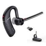 Yealink BH71 Pro Bluetooth Headset Teams Certified, Bluetooth Earpiece with Noise Canceling Mic, Wireless Single Ear Headset with Charging Case, Connect Mobile/Mac/PC(USB-A Bluetooth Adapter Included)