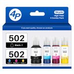 [ Not for Sublimation ] 502 Ink Refill Bottles Replacement for Epson ET-2750 ET2760 ET-2850 ET-2800 ET-3750 ET-4750 ET-3760 ET-4760 ET-3830 ET-3850 Printer (4 Pack)