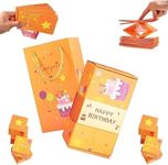 JEXYRON Surprise Gift Box, 12pcs Explosion Box Pop Up Box Happy Birthday Surprise Gift Yellow Funny Money Box Confetti Cards Cash Explosion Box for Kids Friends Families Party Birthday Supplies