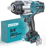 DIYtoolifz 3/4" Cordless Impact Wrench Compatible with Makita 18V Battery: 1850FT-LBS(2500N.m) High Torque Impact Driver, Auto-Stop Reverse, 4-Speed Heavy Duty Impact for Car/Truck/Mower(Bare Tool)