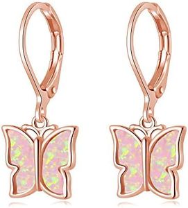 CiNily Opal Dangle Drop Earrings White Gold or Rose Gold Plated Opal Jewelry for Women Girls Wedding Earrings, Stone, Created Opal