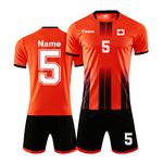 LAIFU Personalized Soccer Jerseys for Men Women Kids Adults Custom Soccer Shirt and Shorts with Name Number Logo (Orange)