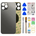 Phoupair OEM Rear Back Glass Replacement for iPhone 12 Pro 6.1 Inches with Professional Repair Tool Kit (Graphite)