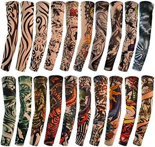 20pcs Tattoo Arm Sleeves Temporary Fake Slip on Arm Protector Body Art Arm Stockings Accessories - Designs Tribal, Dragon, Skull, and Etc.by HOVEOX