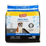 Glad for Pets Heavy Duty Activated Carbon Training Pads, 24" x 24" 100ct | Ultra Absorbent Training Pads - Absorbs 50% More Than Standard Pad in Same Size; Heavy Duty Puppy Potty Training Pads