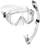 Cressi CRS3WMSC-CL-PP Panoramic Wide View Mask Dry Snorkel Set, Clear