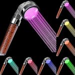 Rovtop LED Shower Head, LED Shower Head with Colour Changing, No Power Supply, High Pressure Water Saving, 7 Colours Change Randomly