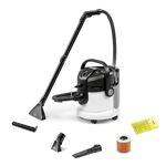 Kärcher 10811530 SE 4 Select Cleaner, 2-in-1 Spray Extraction Hose, Two Water Tanks: 4 l Each, Floor Hard Surface Attachment, Wash Upholstery Nozzle, White