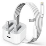 iPhone Fast Charger, iPhone Charger Plug and Cable 2M [Apple MFi Certified], HOSOW 20W USB C Fast Charger iPhone Power Adapter with USB C to Lightning Cable for iPhone 14 13 12 Pro Max/Mini/11/XS/SE/8