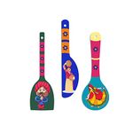 Artvibes Rural Art Wooden Wall Hanger Spoons for Home | Office | Living Room | Gift | Modern Decoration Items | Kitchen Wall Decor | Home Decor Hanging Items (WH_5017N), Set of 3