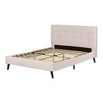 South Shore Maliza Upholstered Complete Platform Bed, Queen, Pale Pink