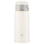 Zojirushi SM-SF36-WM Zojirushi Water Bottle, Direct Drinking, One-Touch Opening, Stainless Steel Mug, 12.2 fl oz (360 ml), Pale White