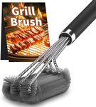 KEXMY PePeng 17" Triangle Metal BBQ Grill Cleaning Brush, Heavy Duty 3-Branch Stainless Steel Barbecue Bristles Cleaner for Easier and Effective Clean