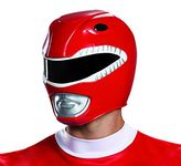 Disguise Men's Red Ranger Adult Helmet, Red, One Size Adult