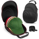 Bjabtan Hard Hat Case for Baseball Caps, Baseball Hat Organizer with Carrying Handle & Shoulder Strap, Hat Carrier Case for Travel, Baseball Hat Organizer Holder for 6 Baseball Caps